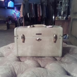 Train Case Samsonite Luggage Schwayder Bros. Style 4512 Marble Brass Hardware Co